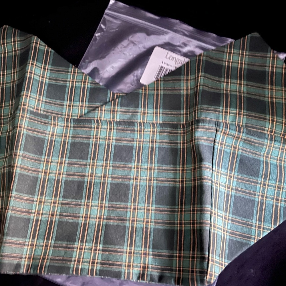 Longaberger Traditions Generosity Basket LINER ONLY Green Plaid